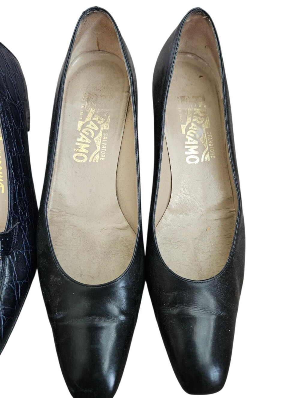 Lot Of Three Pair Of Vintage Salvatore Ferragamo Leather Sz 8 4A Loafers Classic - Picture 4 of 13